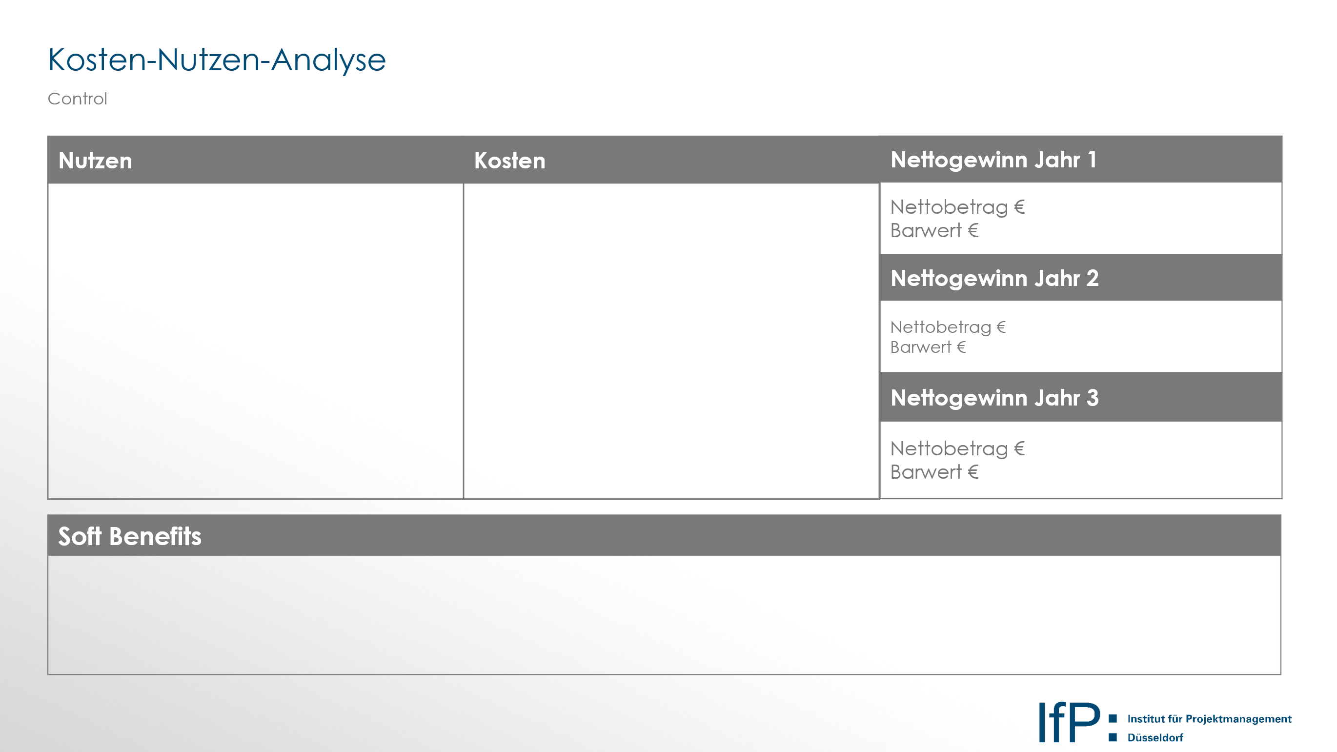 Kosten Nutzen Analyse Vorlage IfP Düsseldorf